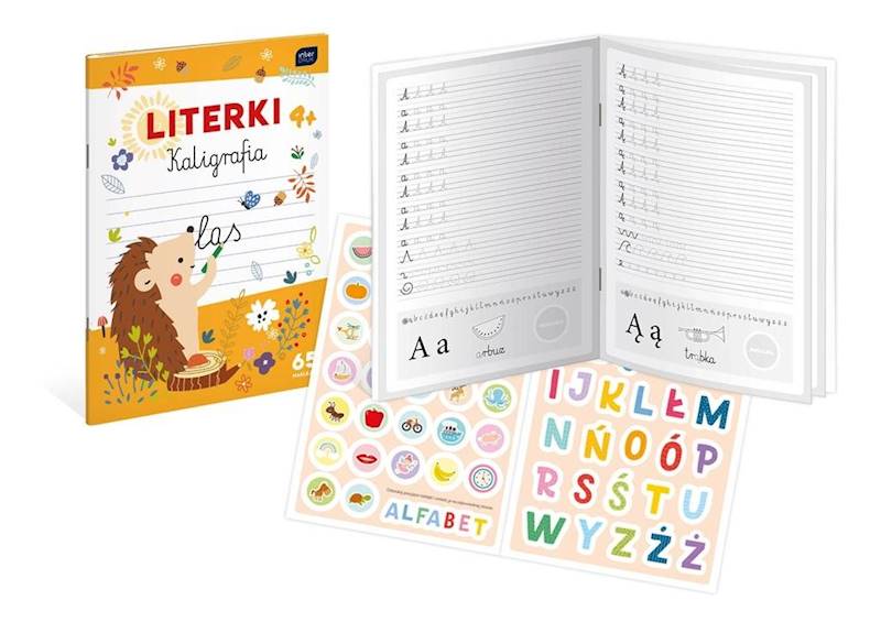 Kolorowanka A4 z naklejkami Kaligrafia