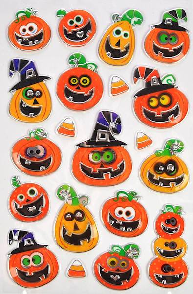 Naklejki metalizowane halloweenowe Postacie Dynie