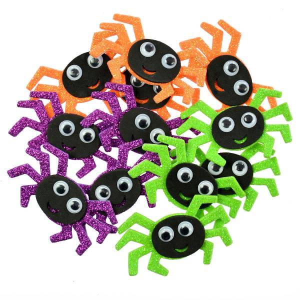 Piankowe naklejki halloweenowe 12 szt. Pająki