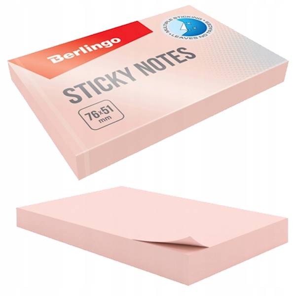 Notes samoprzylepny 51x76 różowy 100K Berlingo