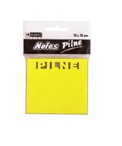 Notes samoprzylepny 75x75mm Pilne D.RECT żółte