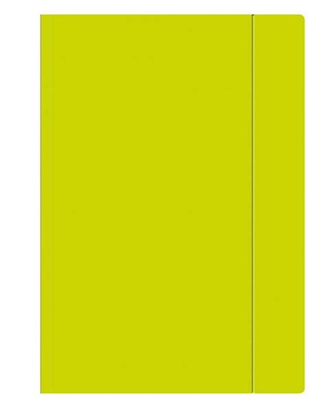 Teczka z gumką A4+ zw Interdruk Fluo limonkowa