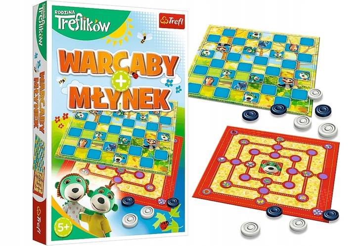 Warcaby + młynek Rodzina Treflików TREFL