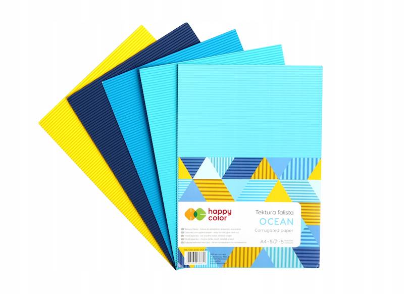 Tektura falista A4 5 arkuszy Ocean Happy Color