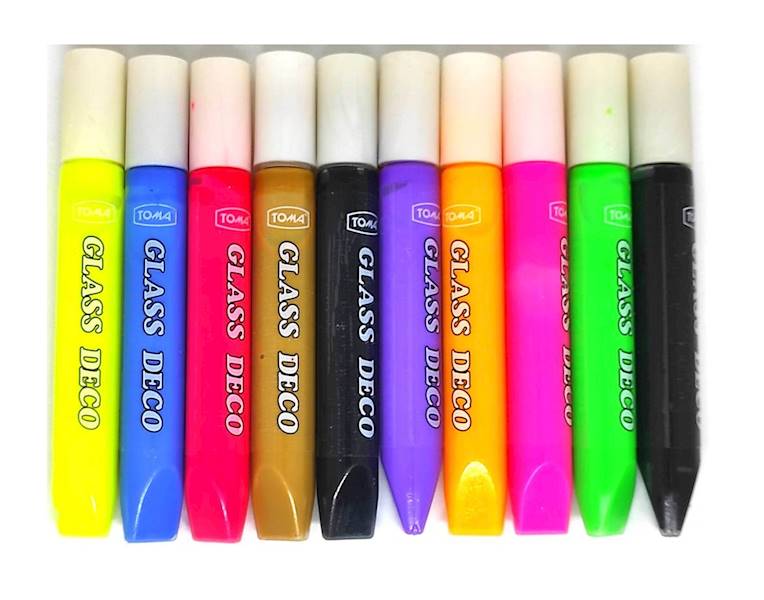 Farby witrażowe 10 kol. 10,5 ml TOMA