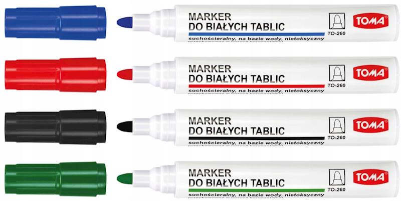Marker do tablic suchościeralnych TOMA 4 kolory 