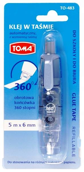 Klej w taśmie TOMA w pisaku TO-483 obudowa szara