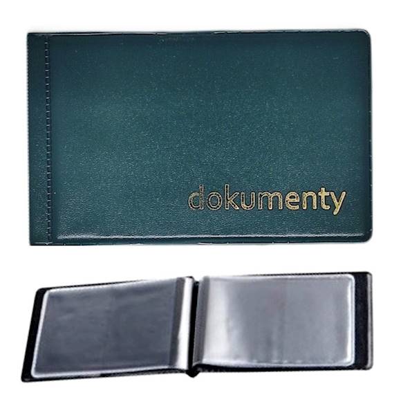 Okładka na dokumenty DUO PVC Classic zielona