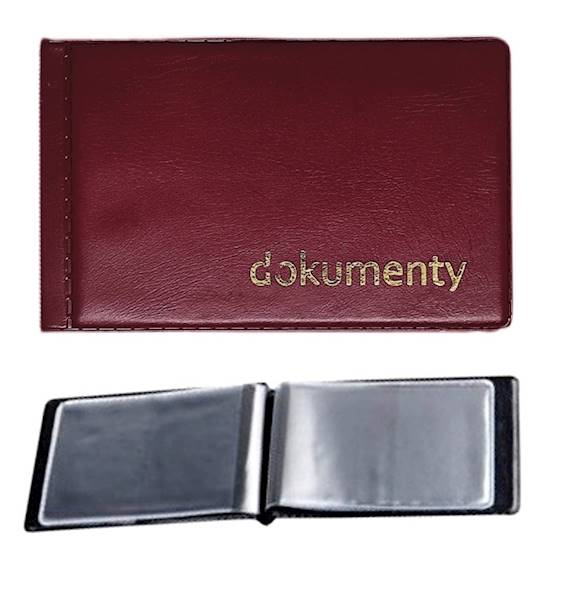 Okładka na dokumenty DUO PVC Classic bordowa