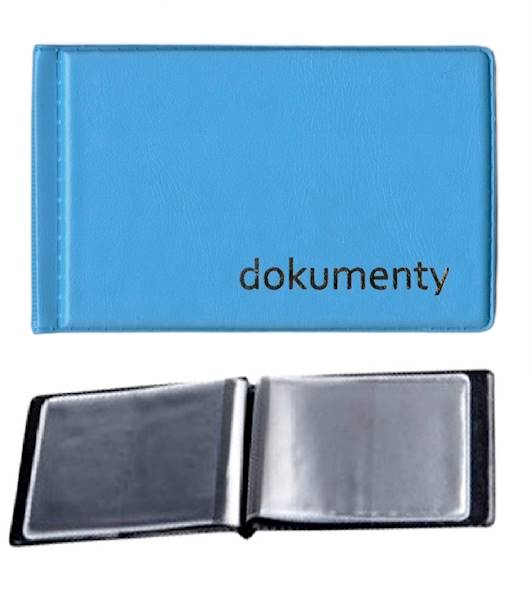 Okładka na dokumenty Duo PVC Modern błękitna