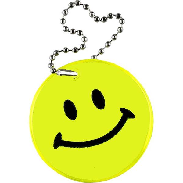 Zawieszka odblaskowa Smile buźka z łańcuszkiem