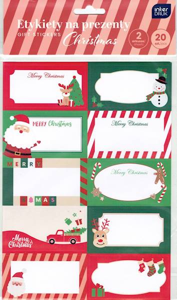 Etykiety na prezenty Christmas 20szt Bałwan