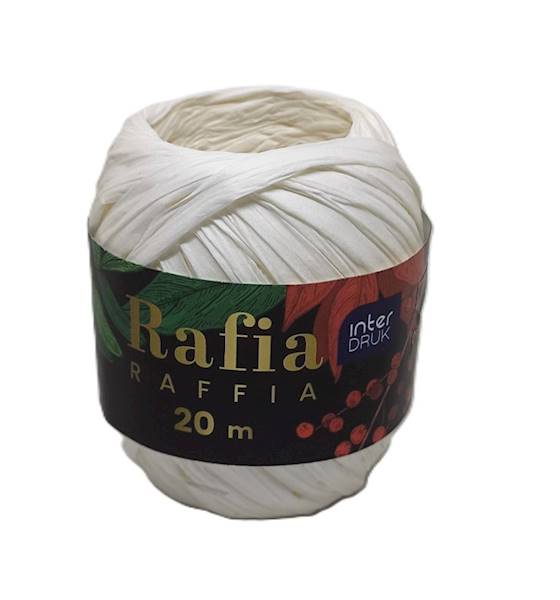 Rafia 20m Christmas Biały