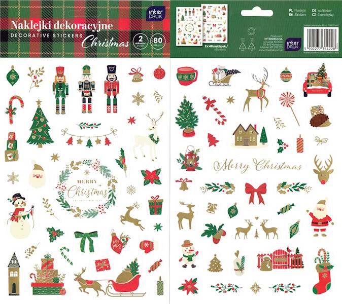 Naklejki dekoracyjne Christmas 80 szt.