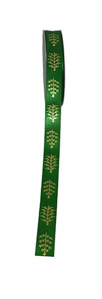 Wstążka satynowa 1,5 cm x 3 m Christmas choinki zi