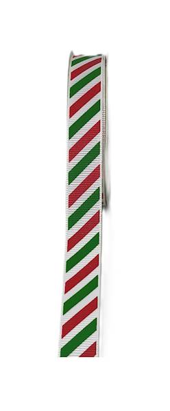 Wstążka rypsowa 1,5 cm x 3 m Christmas Paski
