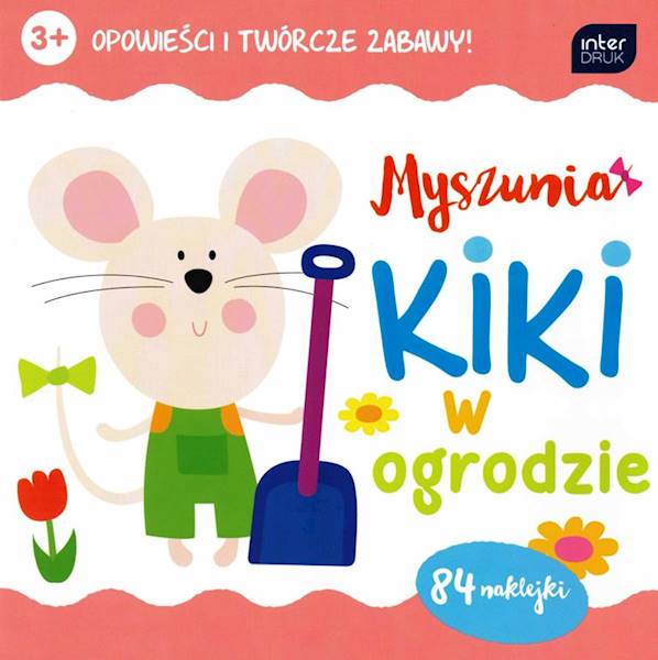 Kolorowanka z naklejkami Myszunia Kiki w ogrodzie