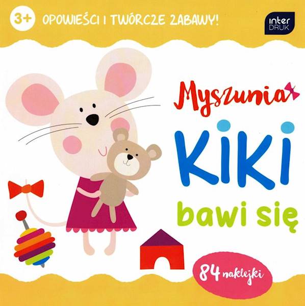Kolorowanka z naklejkami Myszunia Kiki bawi się