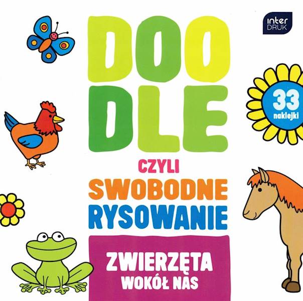 Kolorowanka z naklejkami Doodle Zwierzęta wokół na