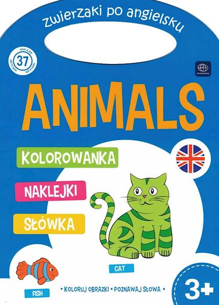 Kolorowanka z naklejkami po angielsku Animals