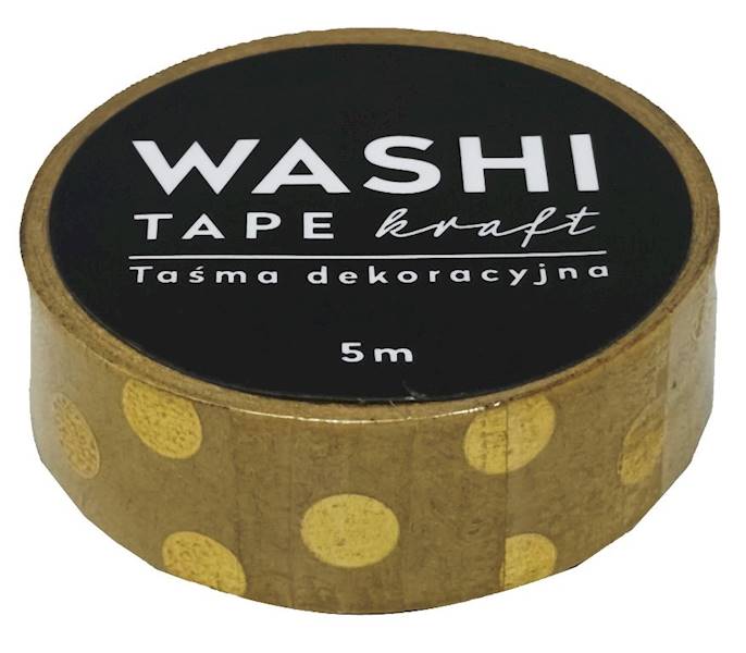 Taśma dekoracyjna WASHI 15 mm x 5 m KRAFT wzór 7