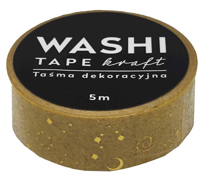 Taśma dekoracyjna WASHI 15 mm x 5 m KRAFT wzór 4