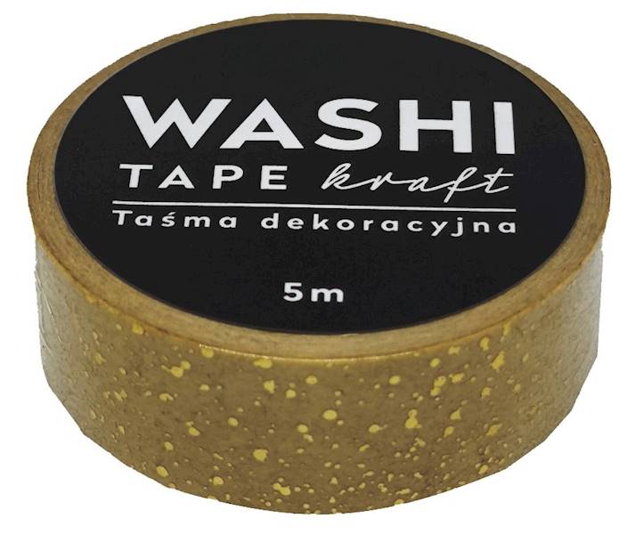 Taśma dekoracyjna WASHI 15 mm x 5 m KRAFT wzór 3