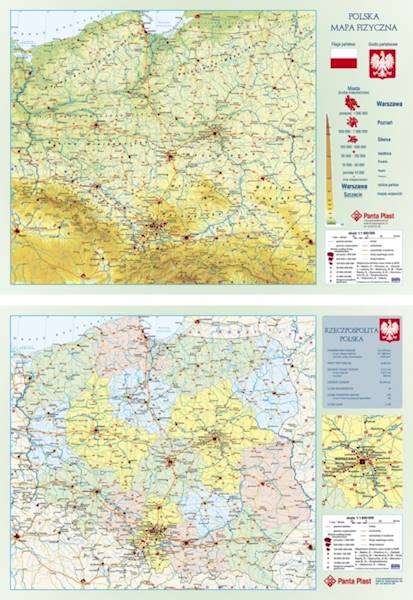 Podkład dwustronny A2 z mapą Polski Panta Plast
