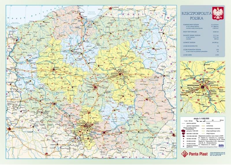 Podkład dwustronny A2 z mapą Polski Panta Plast