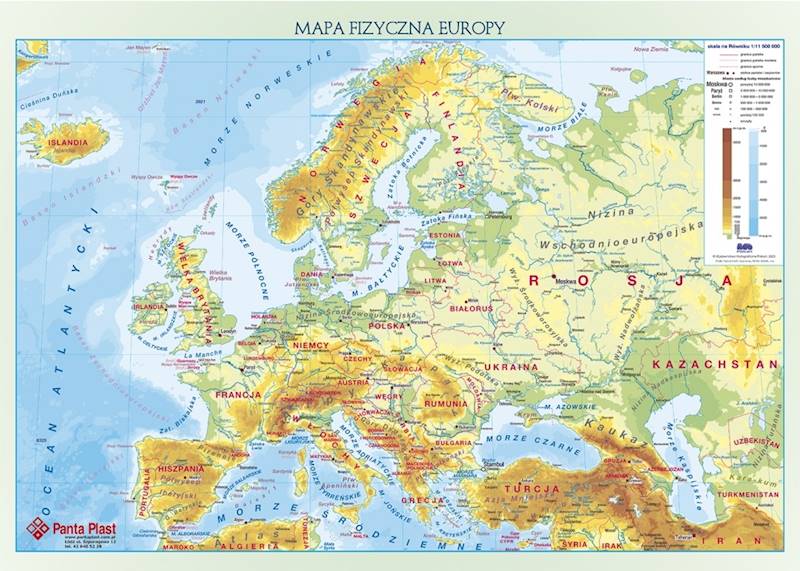 Podkład dwustronny A2 z mapą Europy Panta Plast