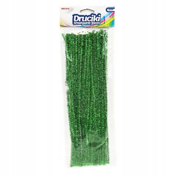 Druciki kreatywne 0,6x30cm 40szt zielone metaliczn