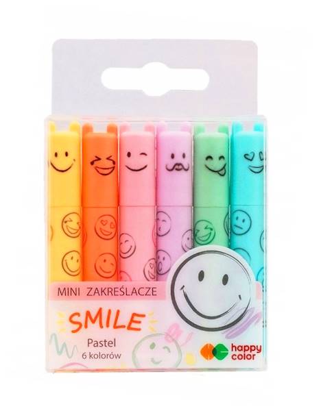 Zakreślacze mini pastelowe 6 kolorów HAPPY COLOR