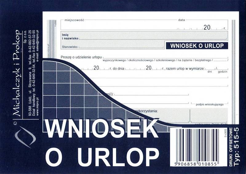 Wniosek o urlop A6 515-5