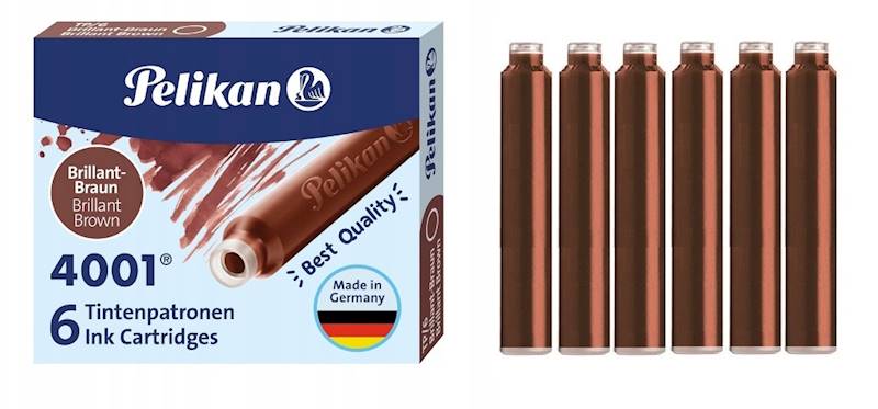 Naboje Pelikan krótkie brązowe TP/6szt.