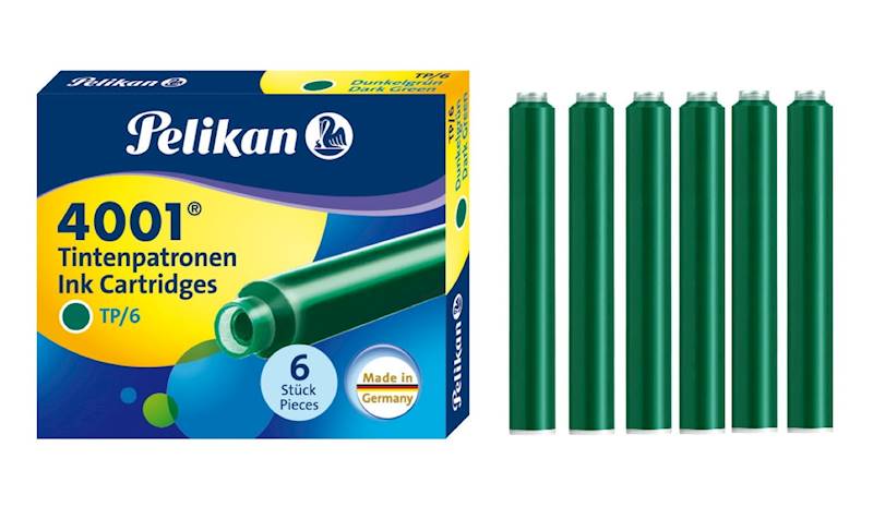 Naboje Pelikan krótkie zielone ciemne TP/6szt.