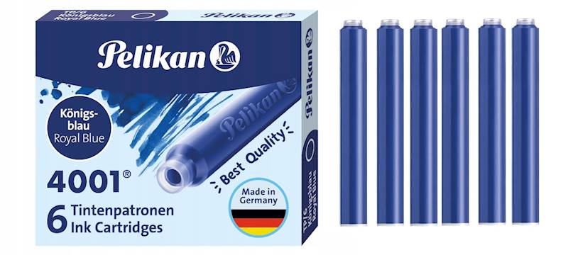 Naboje Pelikan krótkie niebieskie TP/6szt.