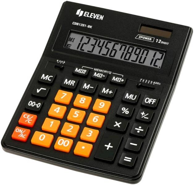 Kalkulator Eleven biurowy CDB1201-BK/OR 2 Power