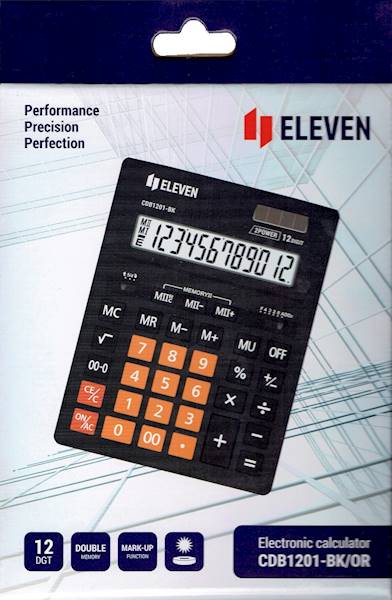 Kalkulator Eleven biurowy CDB1201-BK/OR 2 Power
