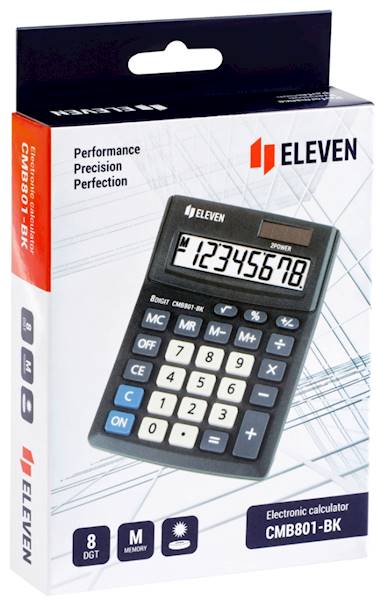 Kalkulator Eleven biurowy CMB801-BK 2 Power