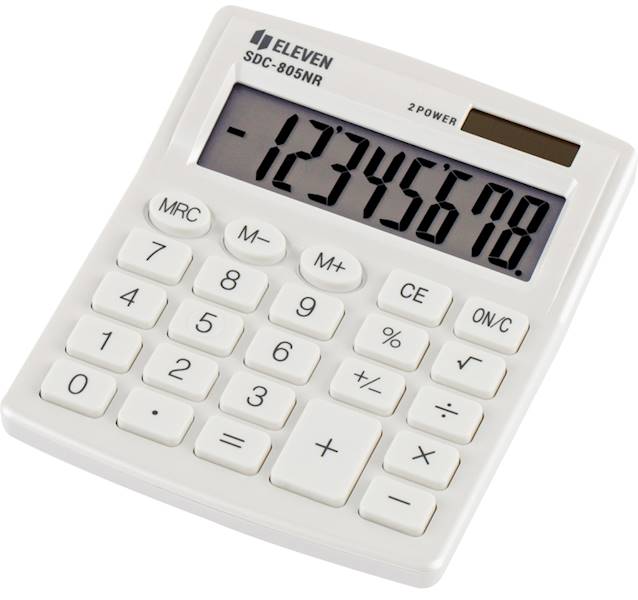 Kalkulator Eleven biurowy SDC-805NR-WH biały