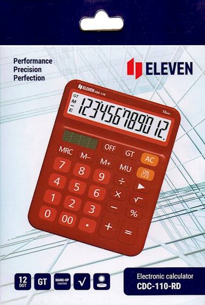 Kalkulator Eleven biurowy CDC-11O-RD czerwony