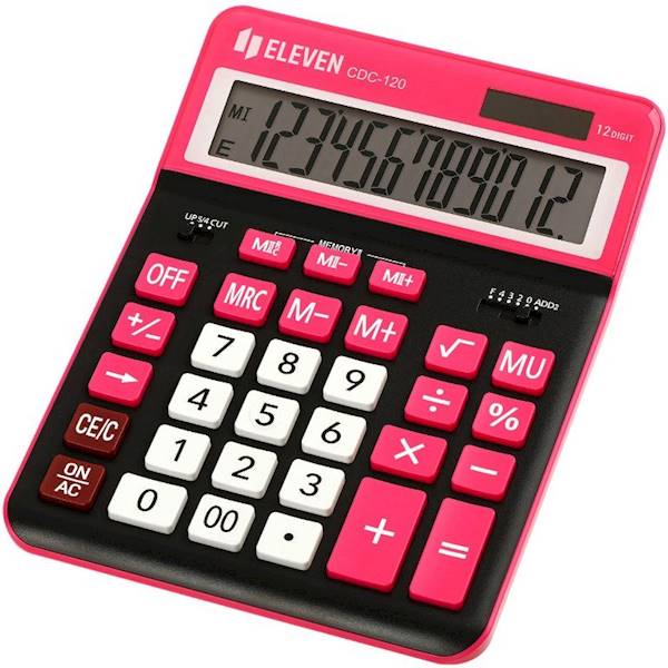 Kalkulator Eleven CDC-120-BK/RD czarno-różowy