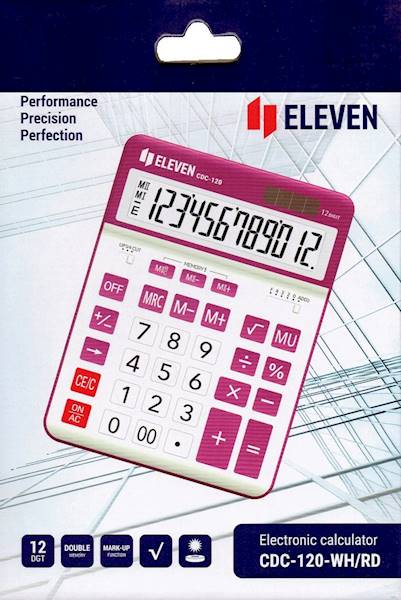 Kalkulator Eleven CDC-120-WH/RD bialo-różowy