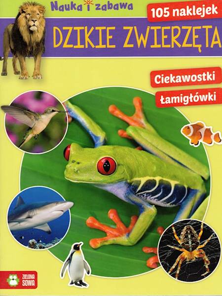 Książeczka z naklejkami Dzikie zwierzęta Zielona S
