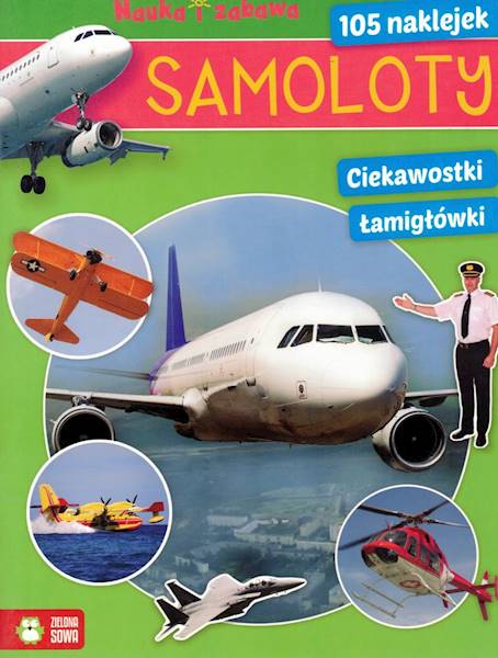 Książeczka z naklejkami Samoloty Zielona Sowa