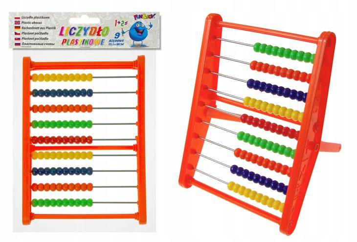 Liczydło plastikowe 9-rzędowe Fun&Joy pomarańczowe