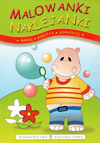 Malowanki naklejanki Hipopotam Zielona Sowa