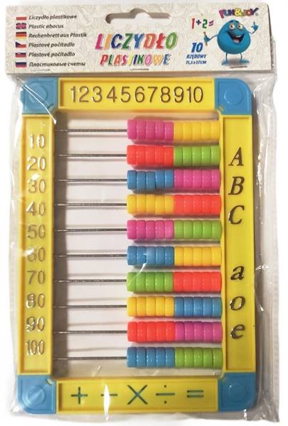 Liczydło plastikowe 10-rzędowe Fun&Joy żółte
