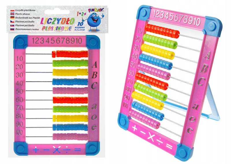 Liczydło plastikowe 10-rzędowe Fun&Joy różowe
