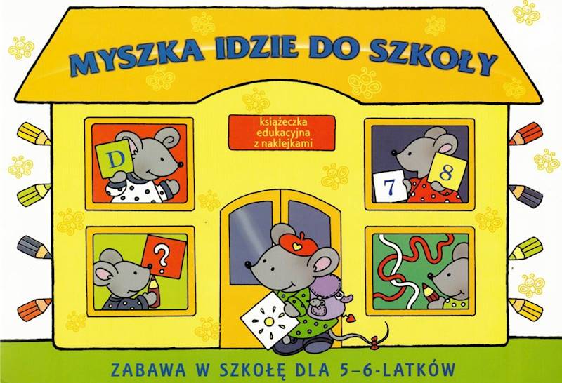 Zabawa w szkołę. Myszka idzie do szkoły Skrzat